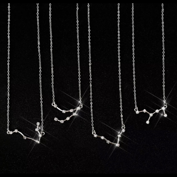 Leo Constellation Astrology Silver Alloy Necklace Minimalist Crystal Unique Gift - Picture 11 of 12